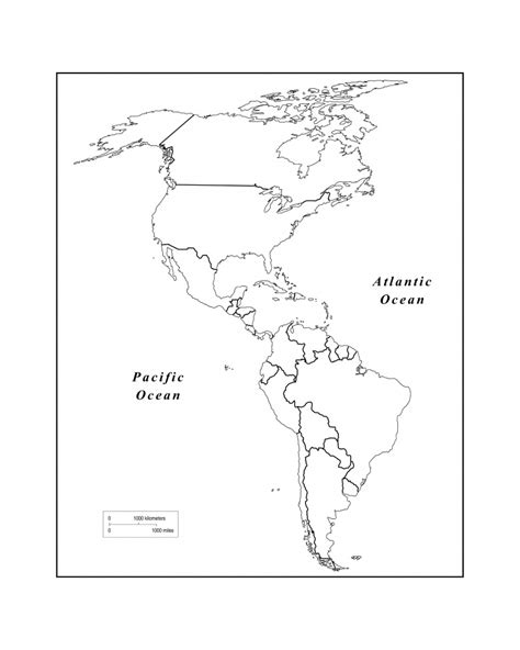 Western Hemisphere Map Printable