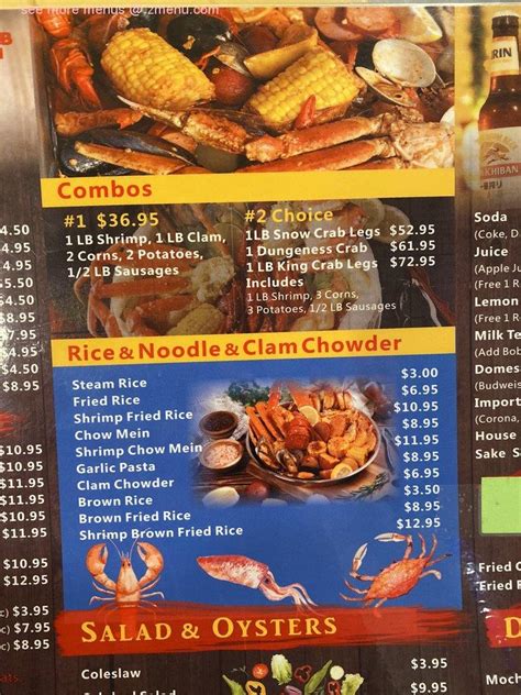 Carta Del Restaurante Juicy Crab Cajun Seafood And Chinese Food Seaside