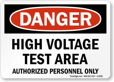 High Voltage Test Area Authorized Personnel Only Sign Sku S 8285