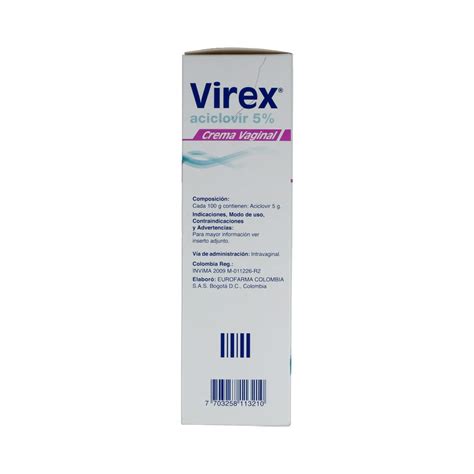 Virex 5 Caja X 10 Tubos X 6Gr Crema Vaginal Los Expertos En Ahorro