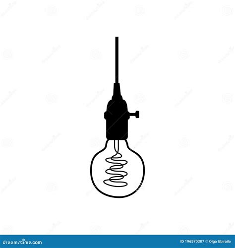 Hand Drawn Vector Geometric Loft Lamp Line Style Vector Stock Vector