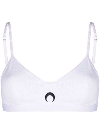 Logo Print Bra Marine Serre