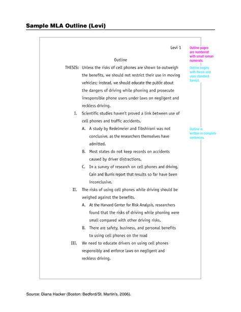 Mla Outline How To Create A Mla Outline Download This Mla Outline