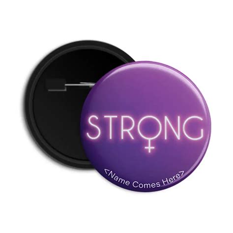 Strong Round Pin Back Button Badge International Womens Day Dot