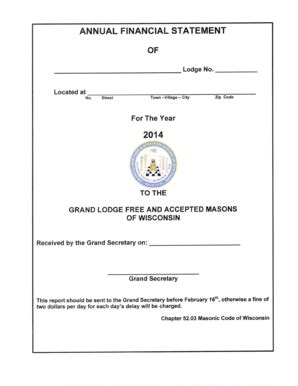 Fillable Online Wisc Freemasonry Annual Financialstatement Wisc