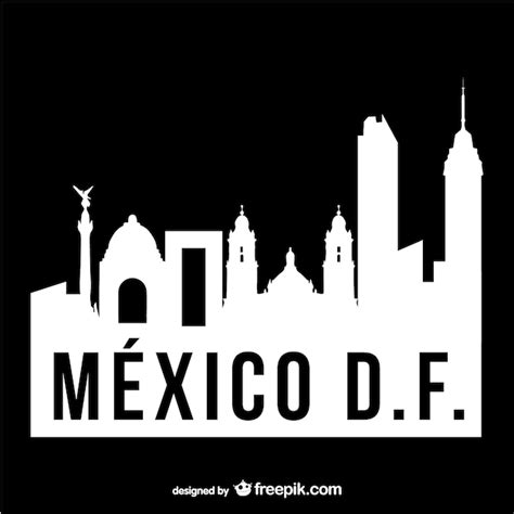 Mexico Df Schwarz Weiße Logo Kostenlose Vektor