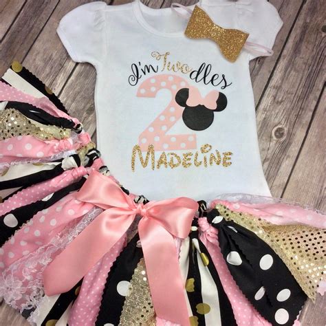 2 Year Old Minnie Mouse Twodles Birthday Outfit Light Pink Etsy 2nd