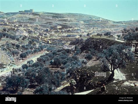 Jerusalem. Valley of Hinnom from the west. Joshua 1518. 1950, Jerusalem ...