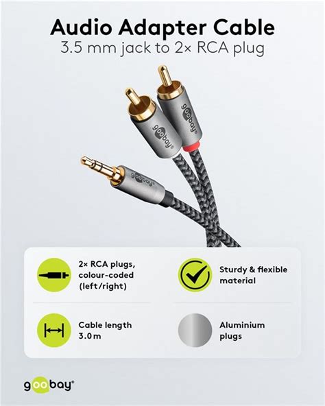 Goobay Lydadapterkabel Aux Mm Stik Til Stereo Rca Stik M