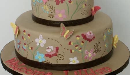 Naked Wedding Cake With Peach Roses Cakecentral