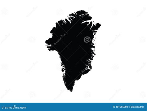 Greenland Map Outline. Vintage Discover The World. Cartoon Vector ...