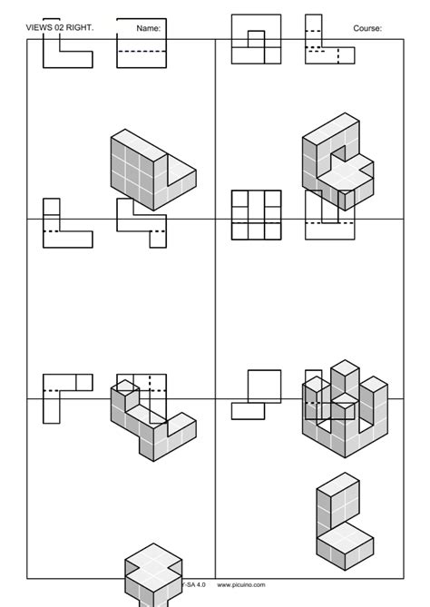 Isometric Perspective Technical Drawing Picuino