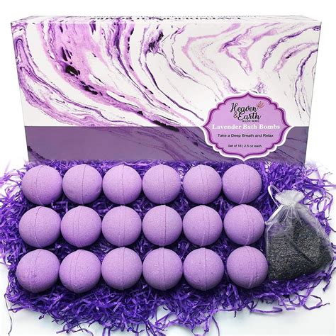 18 Lavender Bath Bombs Bulk With Essential Oils Relaxing Bath Etsy