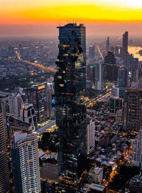 Aerial View Of King Power Mahanakhon Tower In Sathorn Silom Central