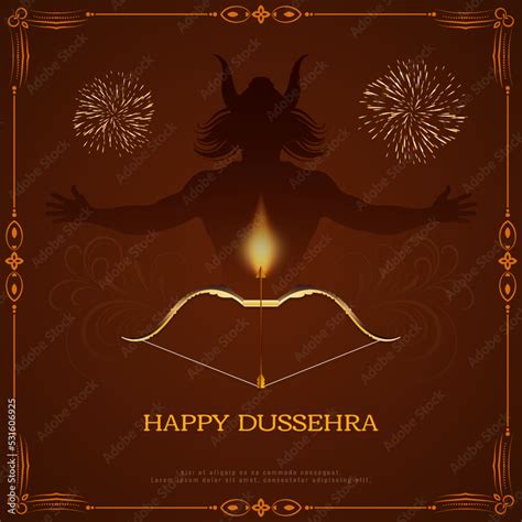 Happy Dussehra festival Ravana killing background design Stock Vector | Adobe Stock