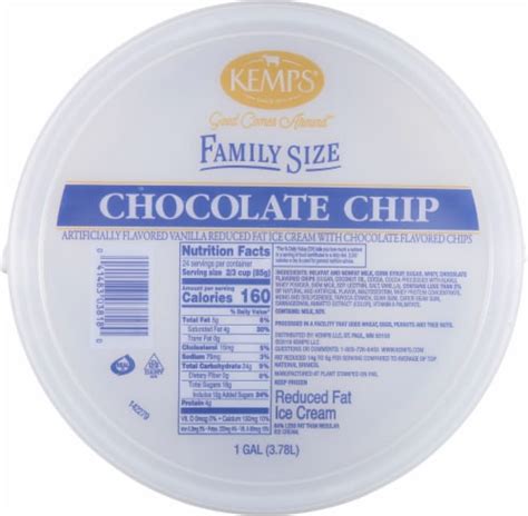 Kemps Reduced Fat Chocolate Chip Ice Cream Tub 132 Oz King Soopers