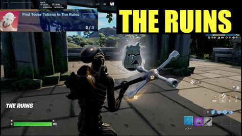 Find Tover Tokens In The Ruins Fortnite Youtube