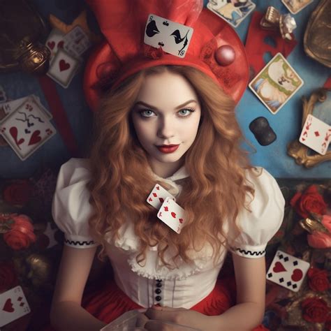 Premium Ai Image Alice In Wonderland Character Illustrated