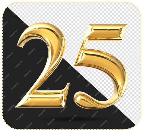 Premium PSD | Number 25 3d rendering 
