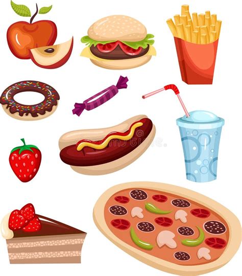 Fast Food Icons Stock Vector Illustration Of Lunch Icon 63852567