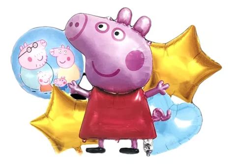 Globos Pepa Peppa Pig Adorno Kit Fiesta Met Lico Elio Aire Mercadolibre