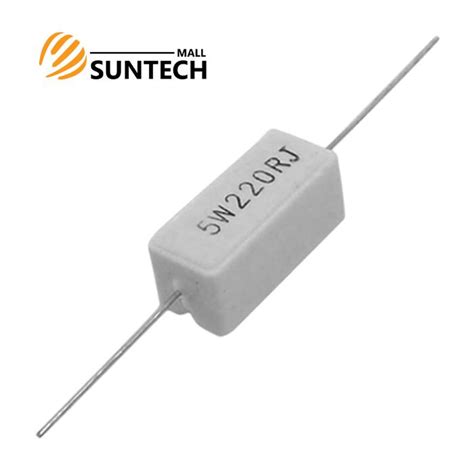 220 Ohm 5W 5 Fix Wire Wound Cement Resistor SUNTECH MALL