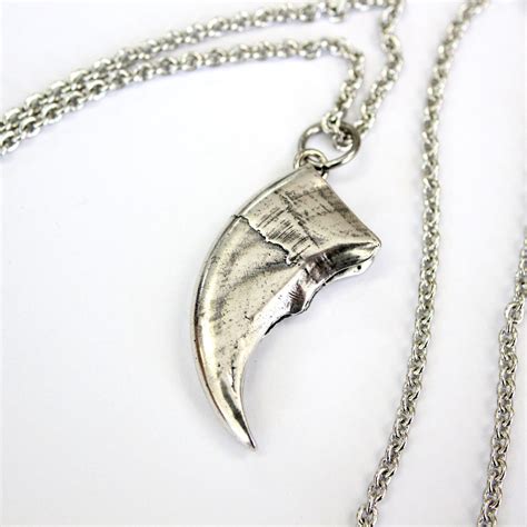 Bear Claw Necklace Silver Bear Claw Pendant Necklace Black