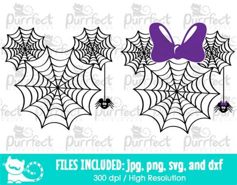 Mouse Spider Web Purple Svg Halloween Spider Web Svg Digital Etsy