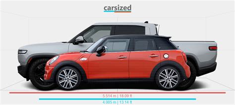 Dimensions MINI Cooper 2018 2021 Vs Rivian R1T 2021 Present