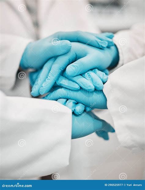 Ppe, Nurses and Hands Together for Support, Teamwork and Solidarity in