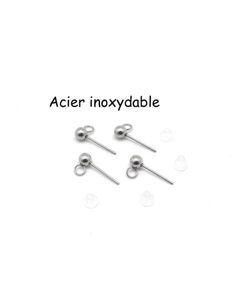 Supports Boucles D Oreilles Puces Clous En Acier Inoxydable