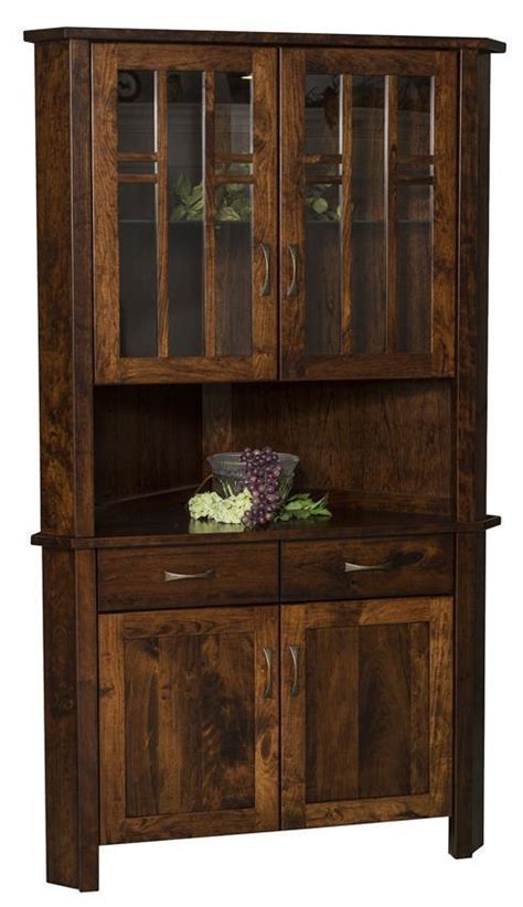 Solid Wood Corner Hutch From Dutchcrafters Amish Furniture