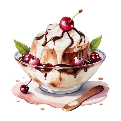 Premium Vector | Dessert sweet clip art element cute bingsu watercolor ...