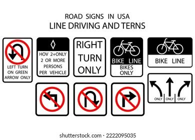 Usa Road Signs Vector Illustration Stock Stock Vector (Royalty Free ...