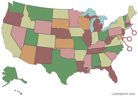 Test Your Geography Knowledge Usa States Quiz Lizard Point