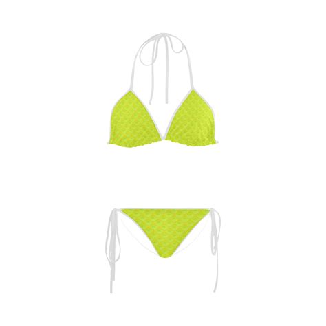 Yellow Scalops Pattern Custom Bikini Swimsuit ID D919216