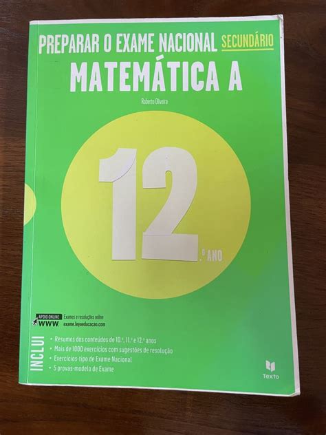 Preparar O Exame Nacional Matematica A Ano Coimbra S Nova Santa