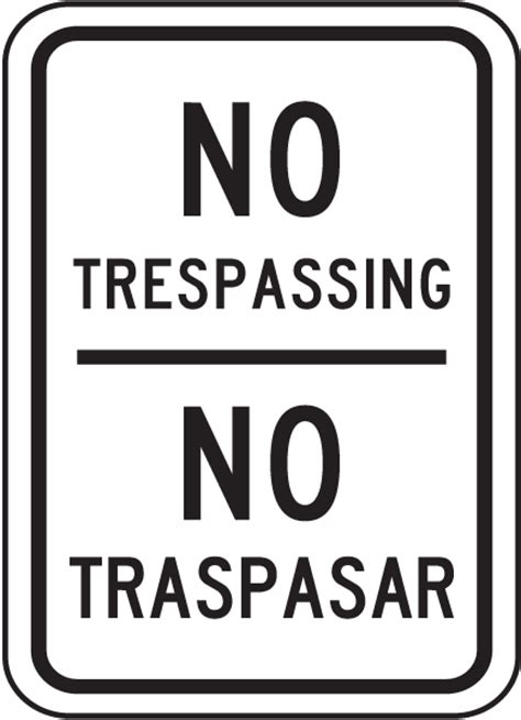 Bilingual No Trespassing Sign Save 10 Instantly