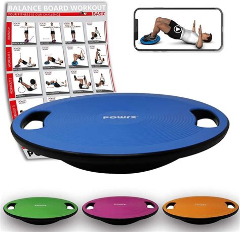 Powrx Balance Board Inkl Workout I Wackelbrett Ø 40cm Mit Griffen I