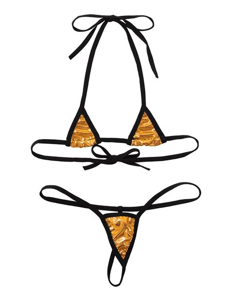 Buy Sexy Women S Micro Bikini Set Bra Top G String Mini Thong Lingerie