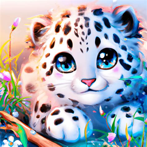 Baby Snow Leopard Drawing