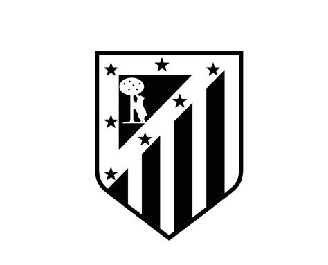 Atletico De Madrid Club Symbol Logo Black La Liga Spain Football