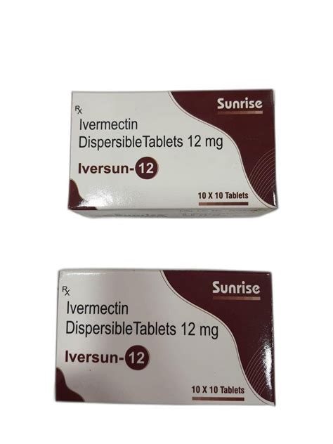 Iversun 12 Iversun Ivermectin 12 Mg Tablet Packaging Type Box At Rs