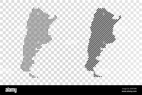 Set Of Abstract Maps Of Argentina Dot And Line Map Of Argentina