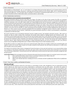 Fillable Online Form Crs Client Relationship Summary March