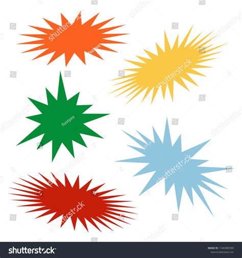 Colorfull Starburst Speech Bubbles On White Stock Vector Royalty Free