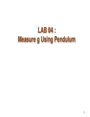 Lab 04 Measure G Using A Pendulum Pdf LAB 04 Measure G Using