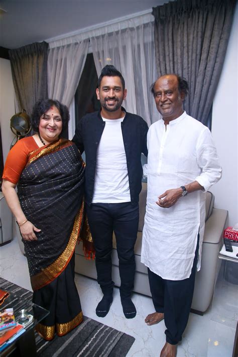 MS Dhoni and Sushant Singh Rajput meet Superstar Rajinikanth - Photos ...