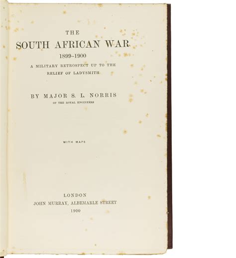 The South African War 1899-1900. A military retrospect up to the Relief ...