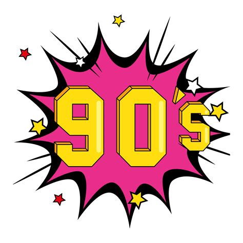 Nineties Sign Retro In Explosion Pop Art Vector Art At Vecteezy